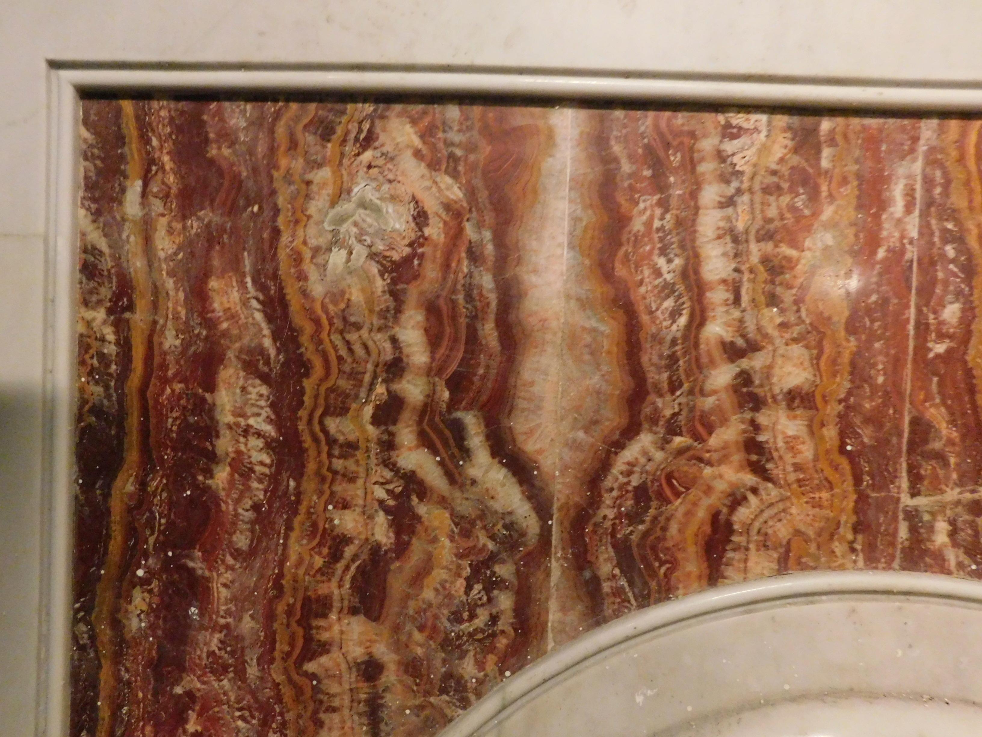 Chimenea Decó Antigua de Mármol Blanco de Carrara y Ónice Busca, Italia 1930 Italiano en venta