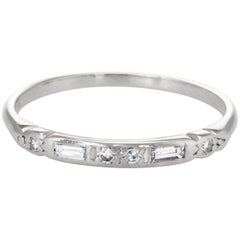 Antique Deco Mixed Cut Diamond Band Ring Vintage Platinum