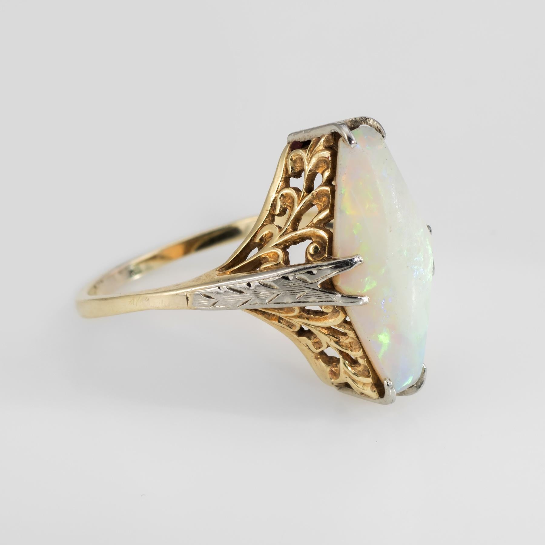 opal filigree ring