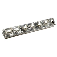 Antiguo Broche Art Decó de Esterlina y Cristal de Roca Años 20