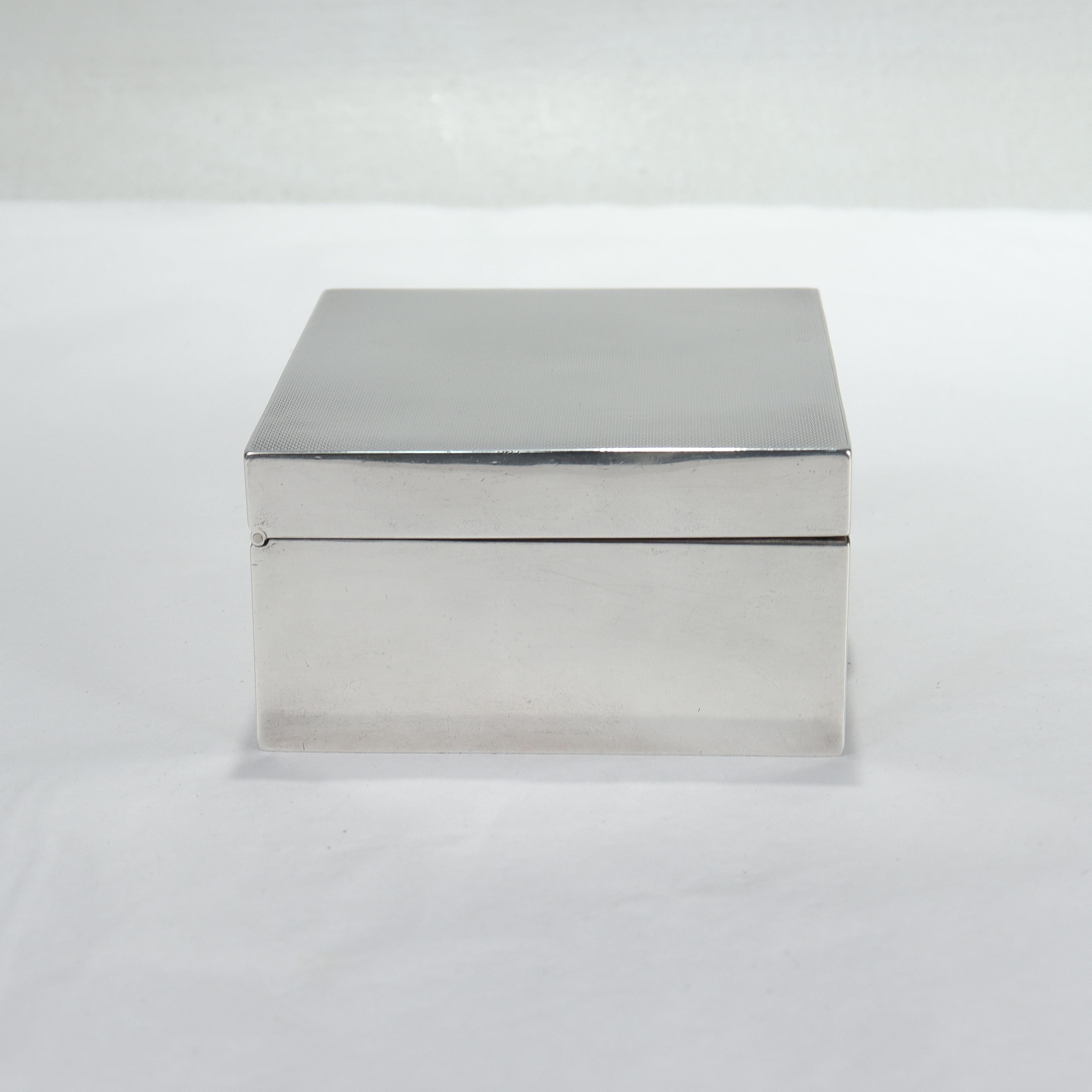 Art Deco Antique Deco Sterling Silver Dresser or Vanity Box Presented by Andrew Mellon For Sale