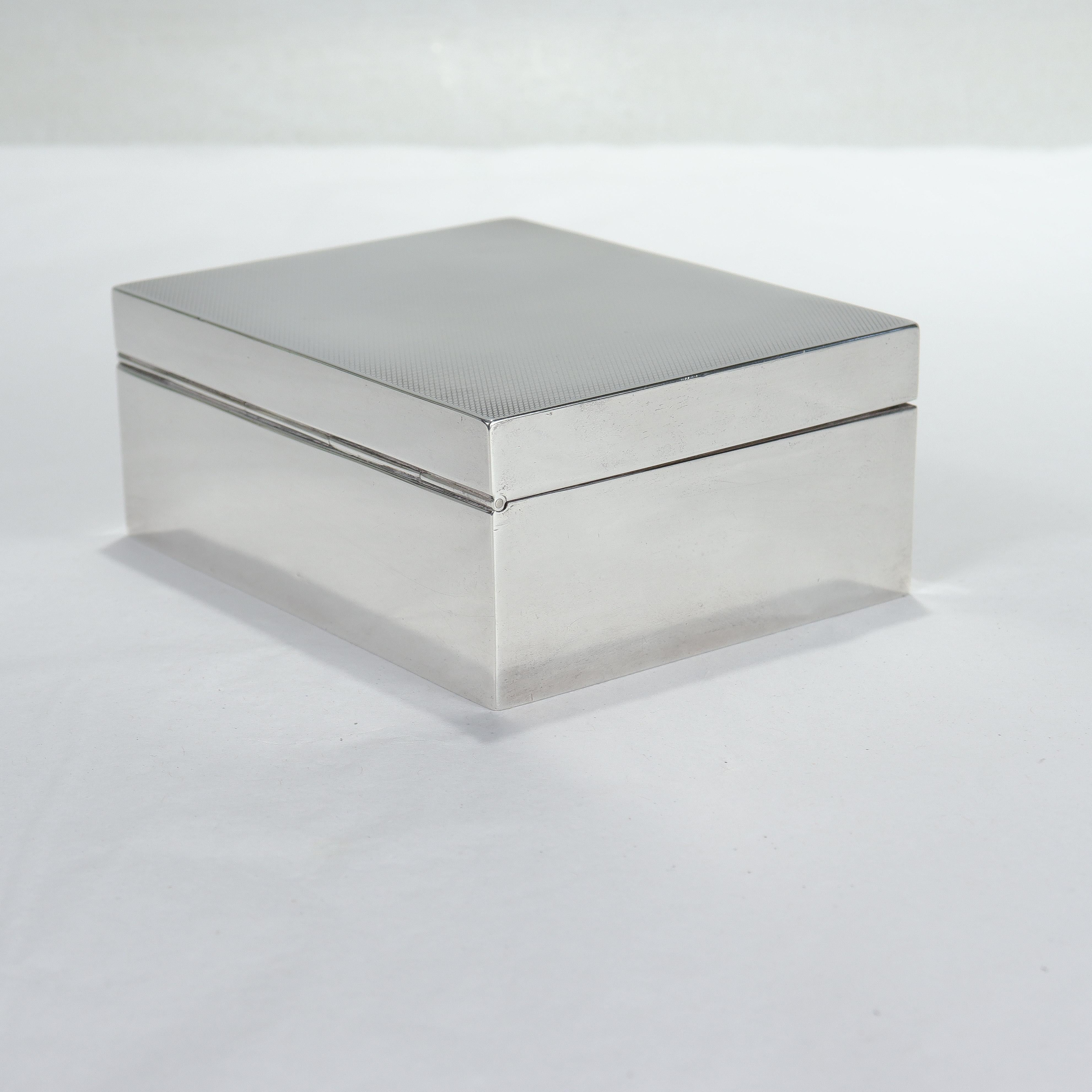 Antique Deco Sterling Silver Dresser or Vanity Box Presented by Andrew Mellon In Good Condition For Sale In Philadelphia, PA