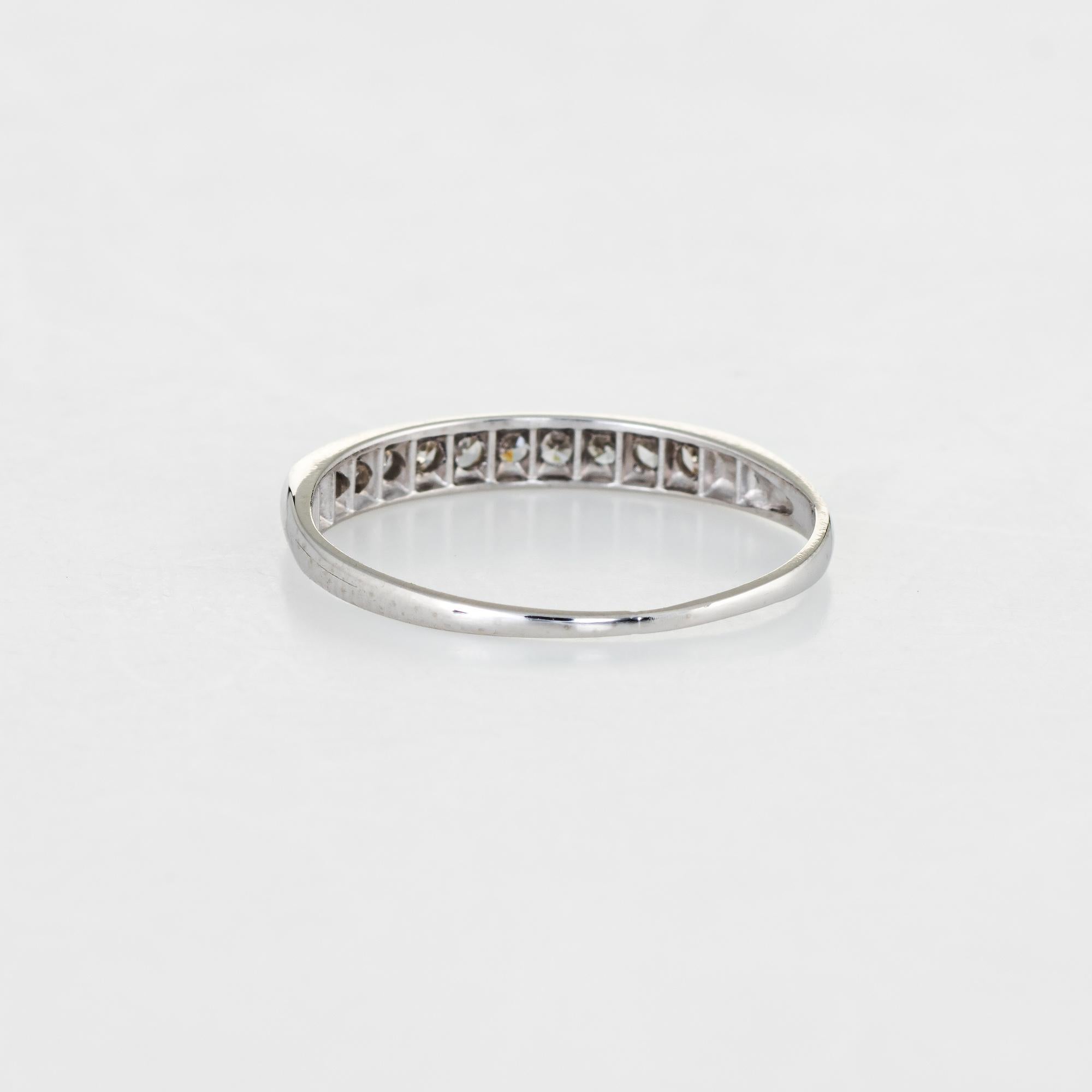 Art Deco Antique Deco White Sapphire Ring Platinum 6 Vintage Wedding Band Bridal Jewelry