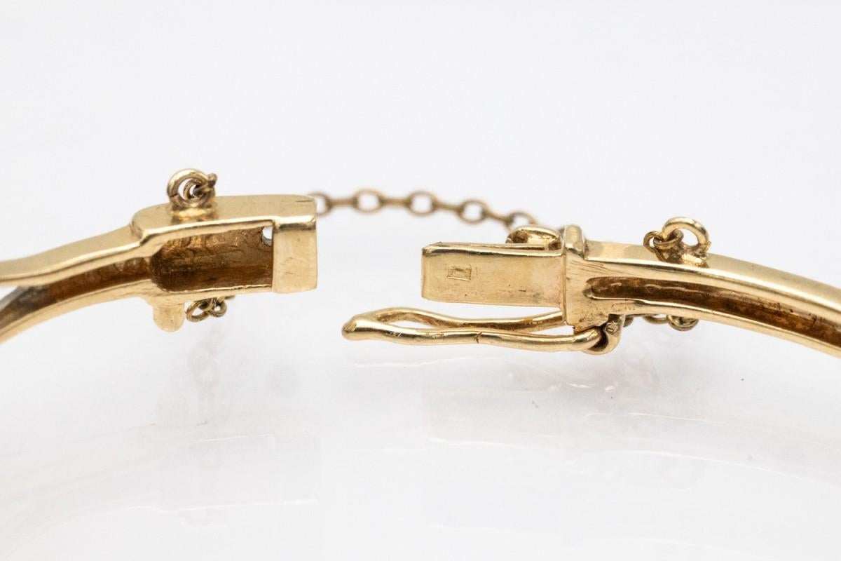 Antiguo brazalete decorativo de oro con diamantes, hacia 1920 Art Nouveau en venta
