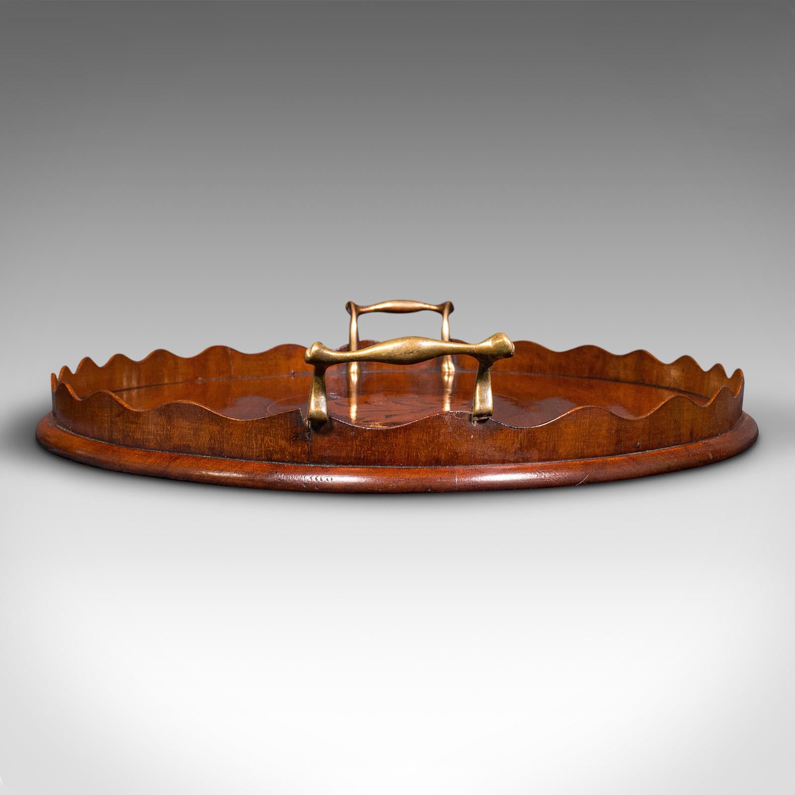 Brass Antique Decorative Afternoon Tea Tray, English, Serving Platter, Regency, C.1820 For Sale