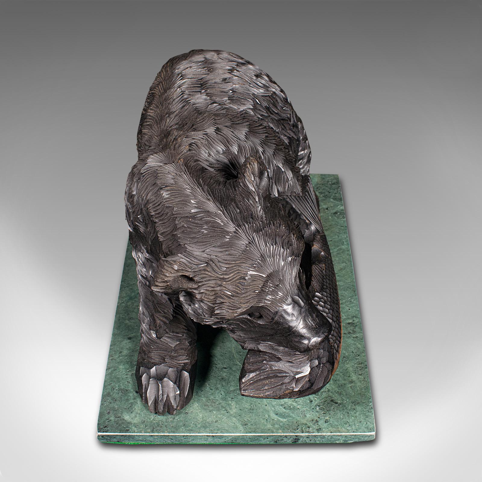 19th Century Antique Decorative Bear Figure, German Carved Fruitwood, Black Forest, Victorian For Sale