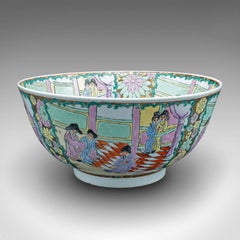 Antique Decorative Bowl, Chinese, Ceramic Serving Dish, Qing Dynasty, Victorian