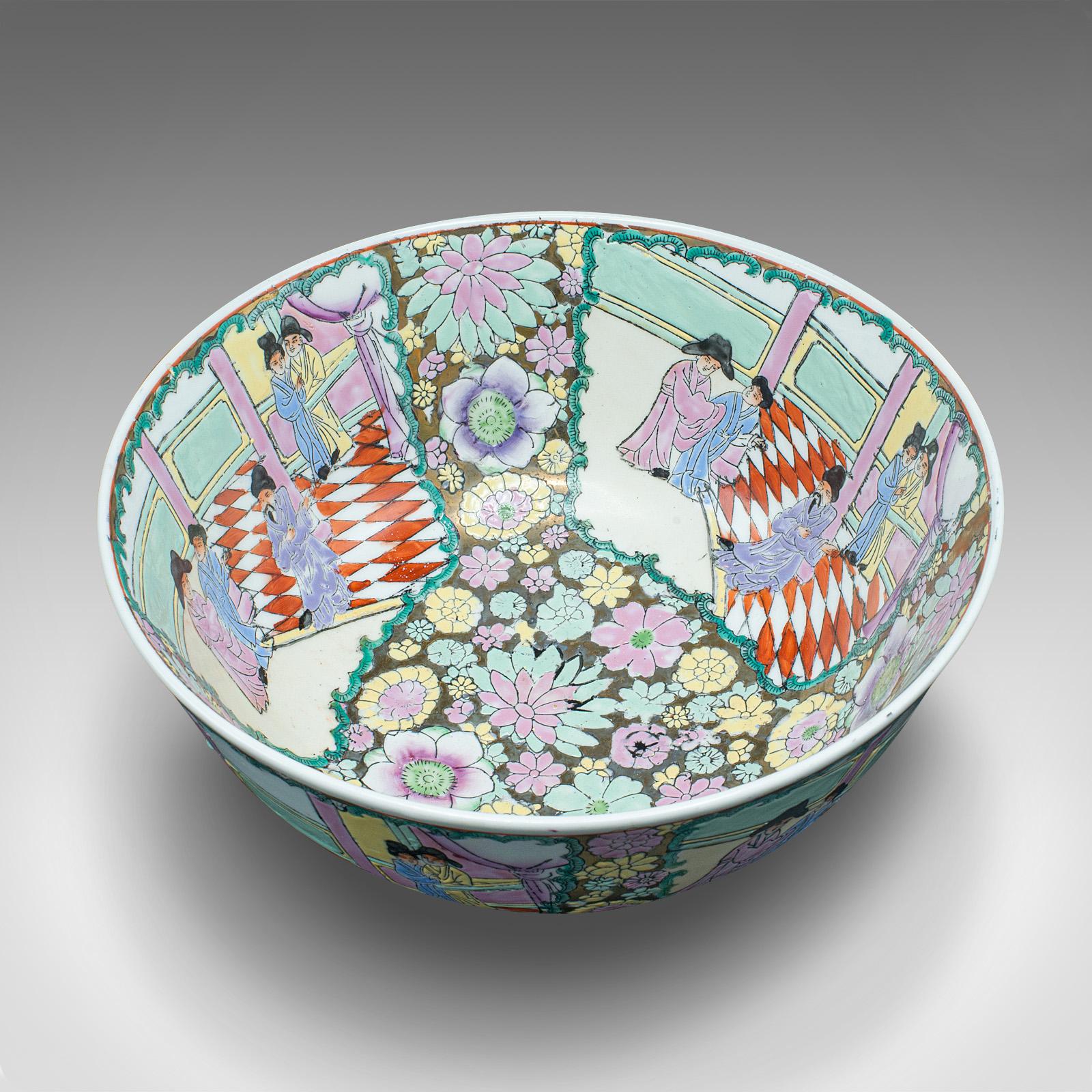 Antique Decorative Bowl, Chinese, Ceramic Serving Dish, Qing Dynasty, Victorian For Sale 2