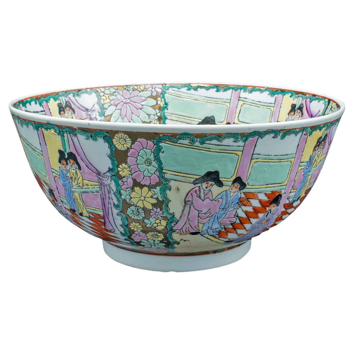 Cuenco Decorativo Antiguo, Chino, Cerámica para Servir, Dinastía Qing, Victoriana