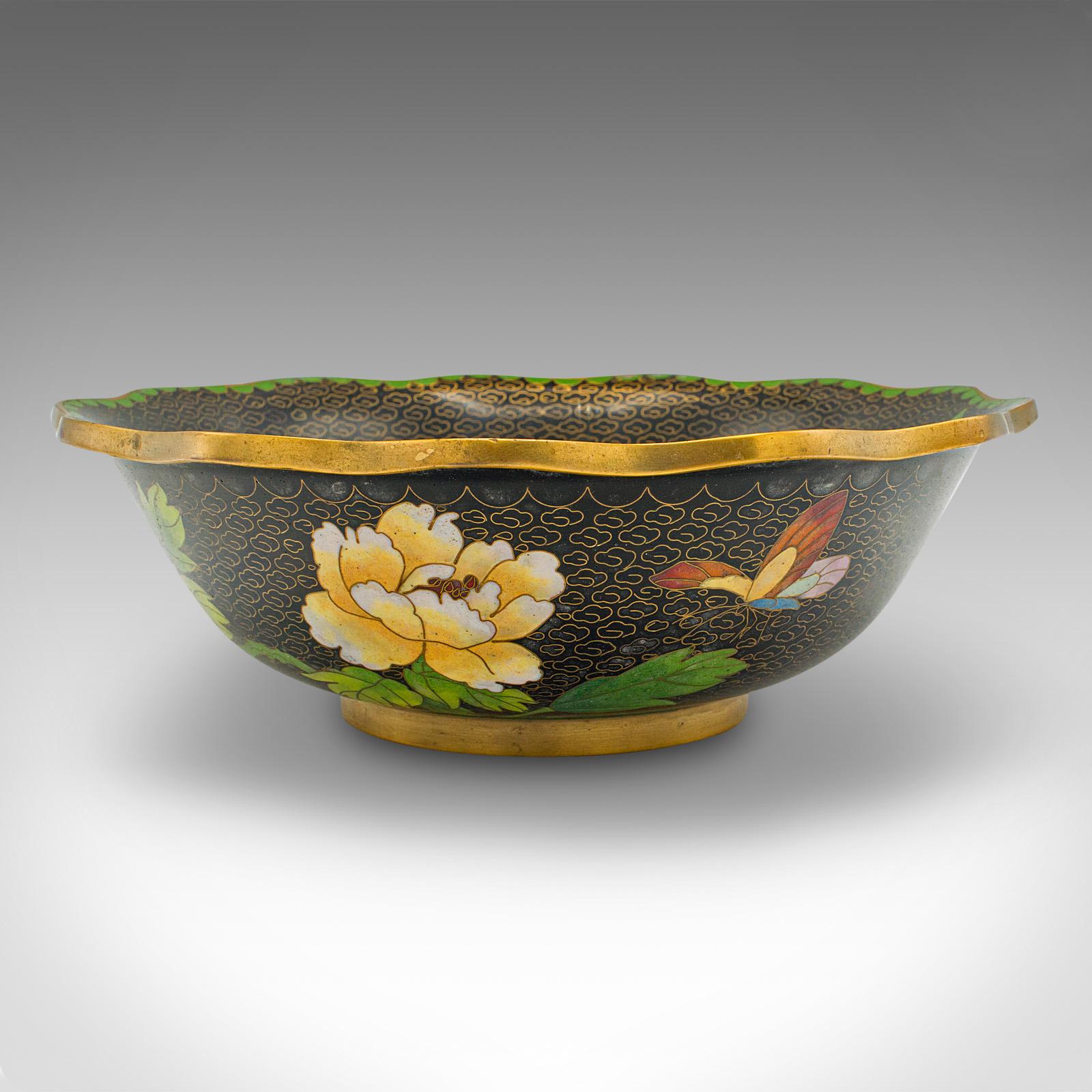Japonisme Antique Decorative Bowl, Japanese, Cloisonne, Bonbon, Grape Dish, Circa 1920 For Sale