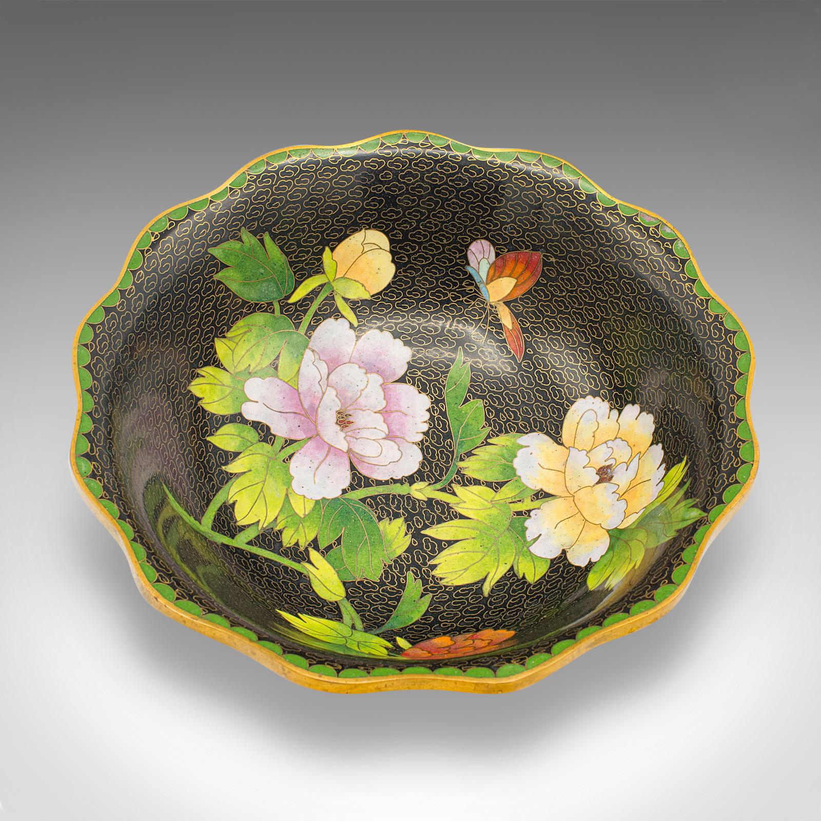Antique Decorative Bowl, Japanese, Cloisonne, Bonbon, Grape Dish, Circa 1920 In Good Condition For Sale In Hele, Devon, GB