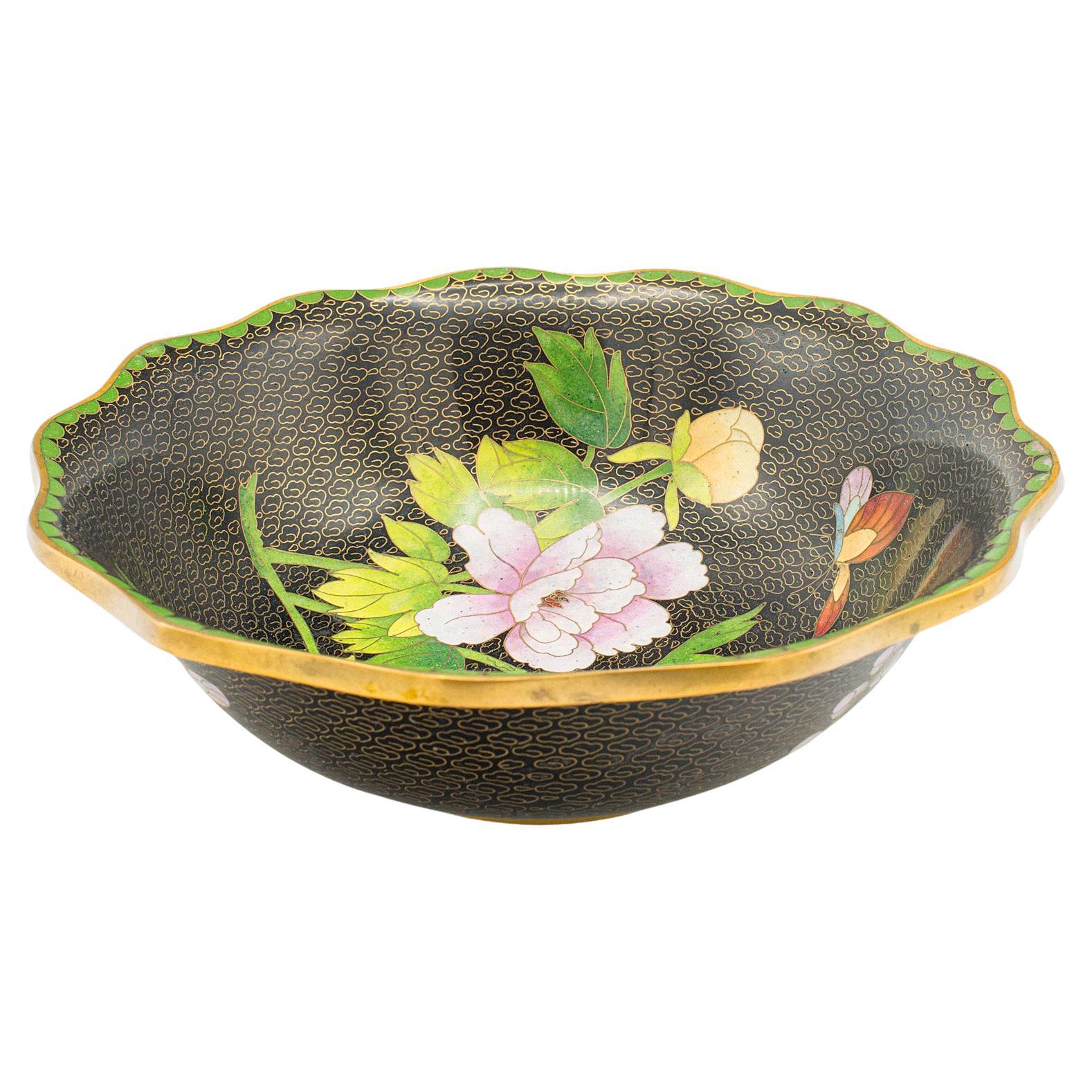 Antique Decorative Bowl, Japanese, Cloisonne, Bonbon, Grape Dish, Circa 1920 For Sale