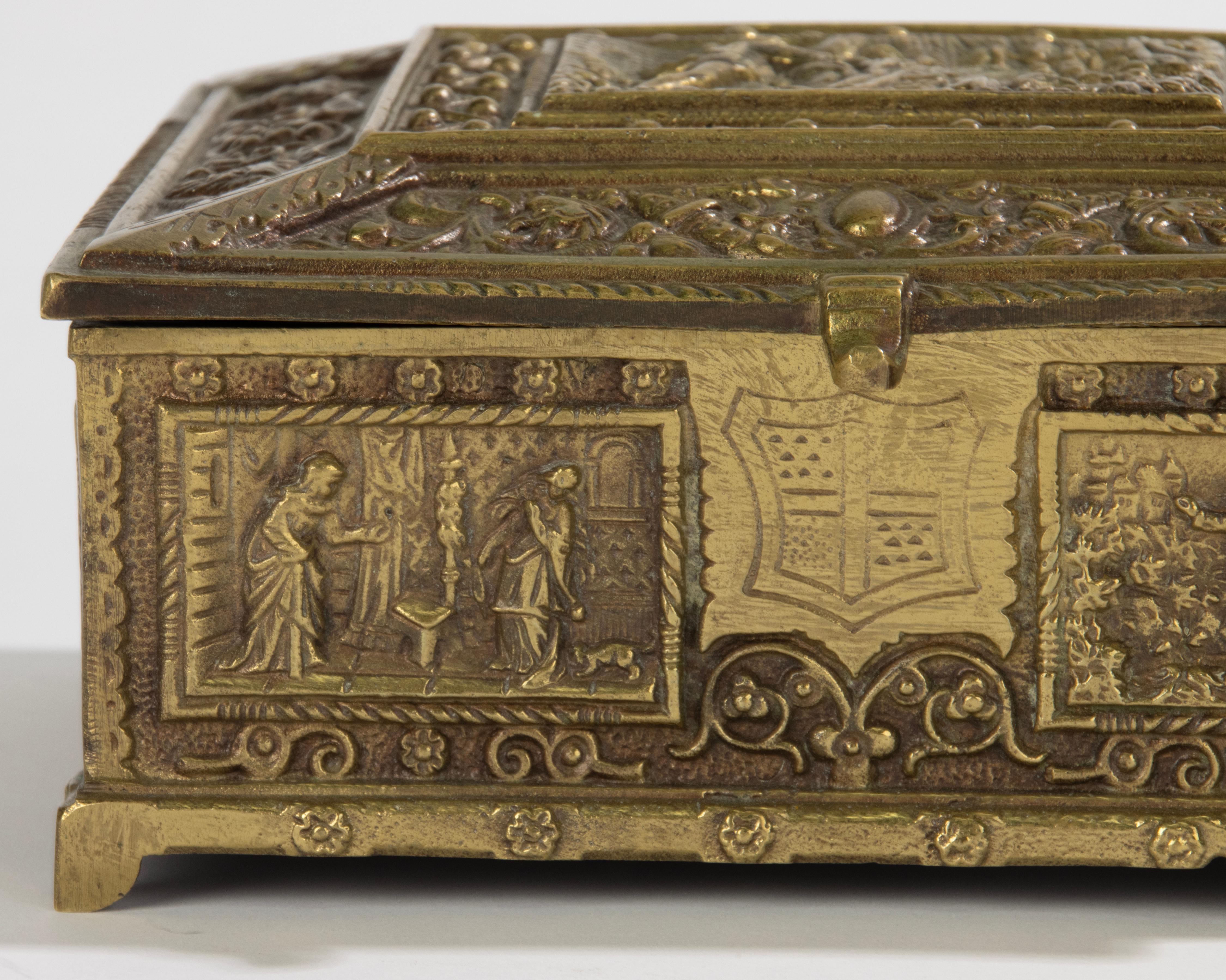 Renaissance Antique Decorative Bronze Box  For Sale