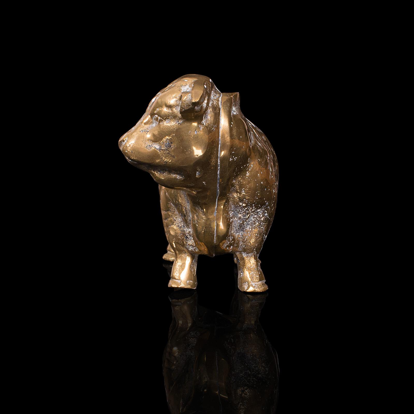 Figure de taureau décorative ancienne, anglaise, laiton, bureau, statue d'exposition victorienne Bon état - En vente à Hele, Devon, GB
