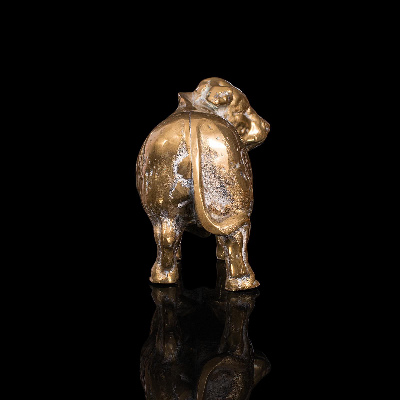 Laiton Figure de taureau décorative ancienne, anglaise, laiton, bureau, statue d'exposition victorienne en vente
