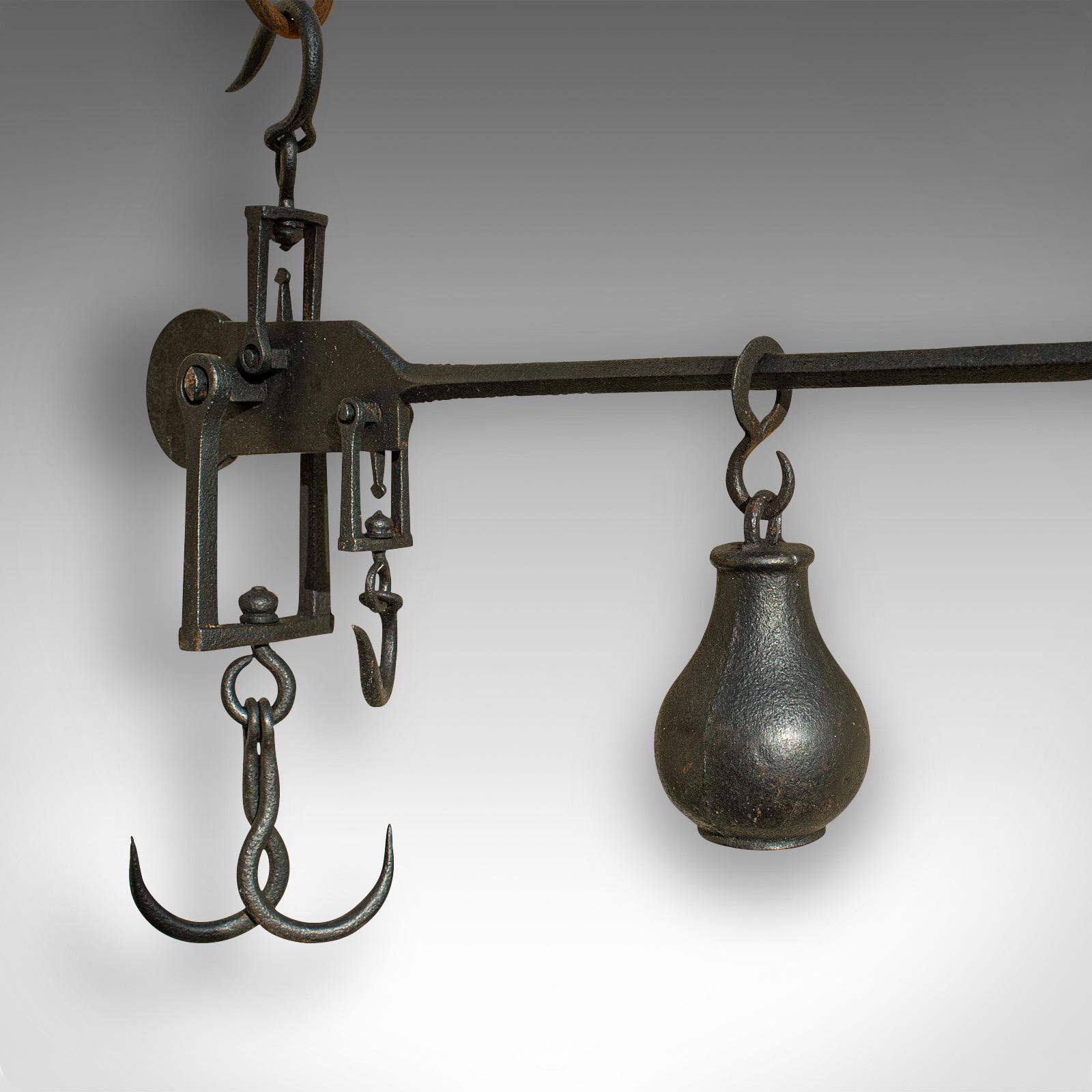 Antique Decorative Butcher's Steelyard, English, Iron, Weighing Instrument, 1800 1