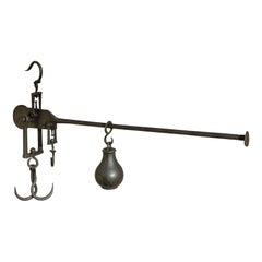 Antikes dekoratives Butcher's Steelyard-Werkzeug, englisch, Eisen, Gewichtsinstrument, 1800