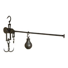 Antique Decorative Butcher's Steelyard, English, Iron, Weighing Instrument, 1800