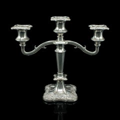 Candélabre décoratif ancien, anglais, plaqué argent, pièce maîtresse, victorien