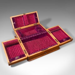 Antique Decorative Canteen, English, Burr Walnut, Cutlery Box, Victorian, C.1860