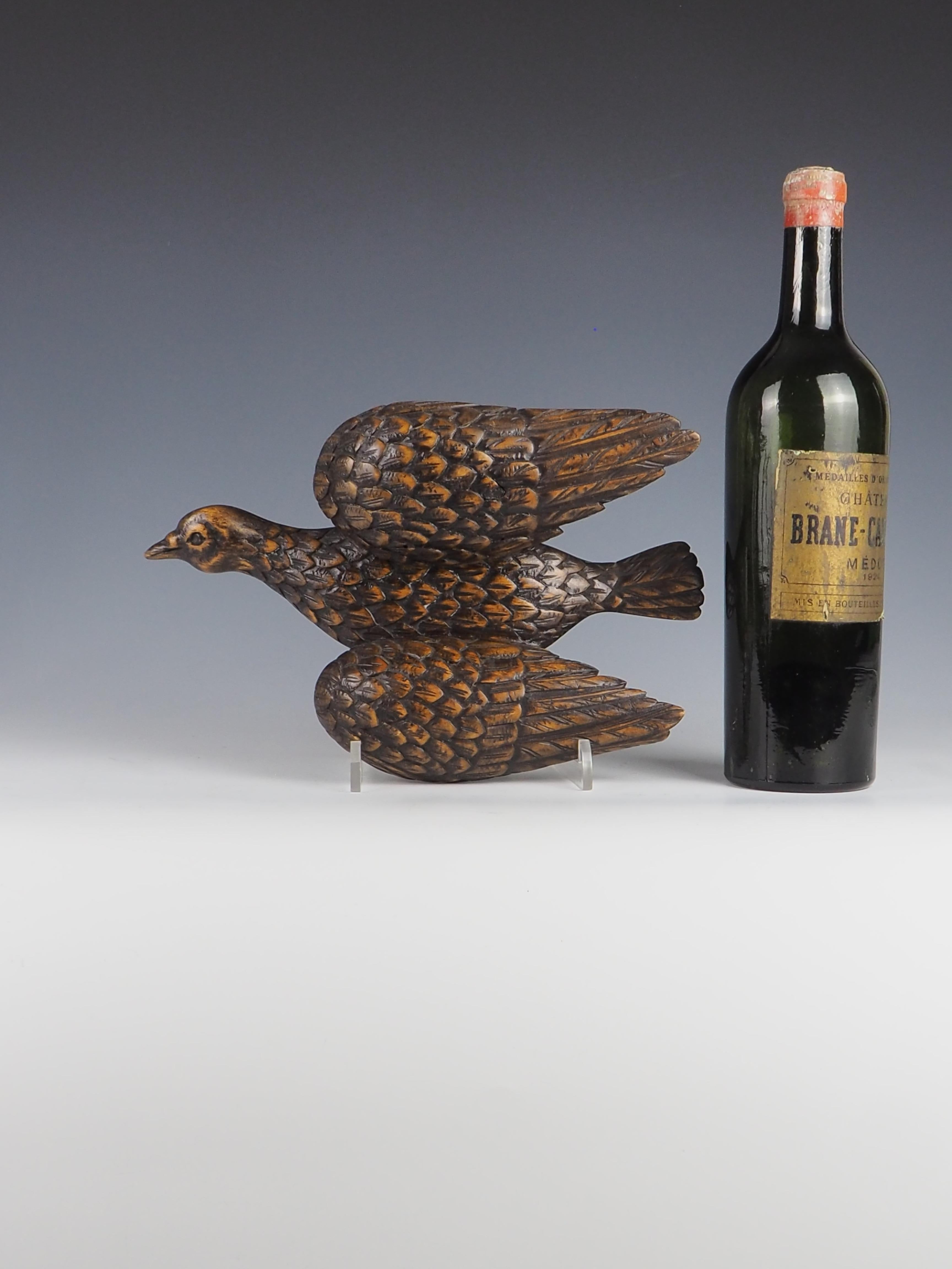 Hand-Carved Antique Decorative Carved Bird For Sale