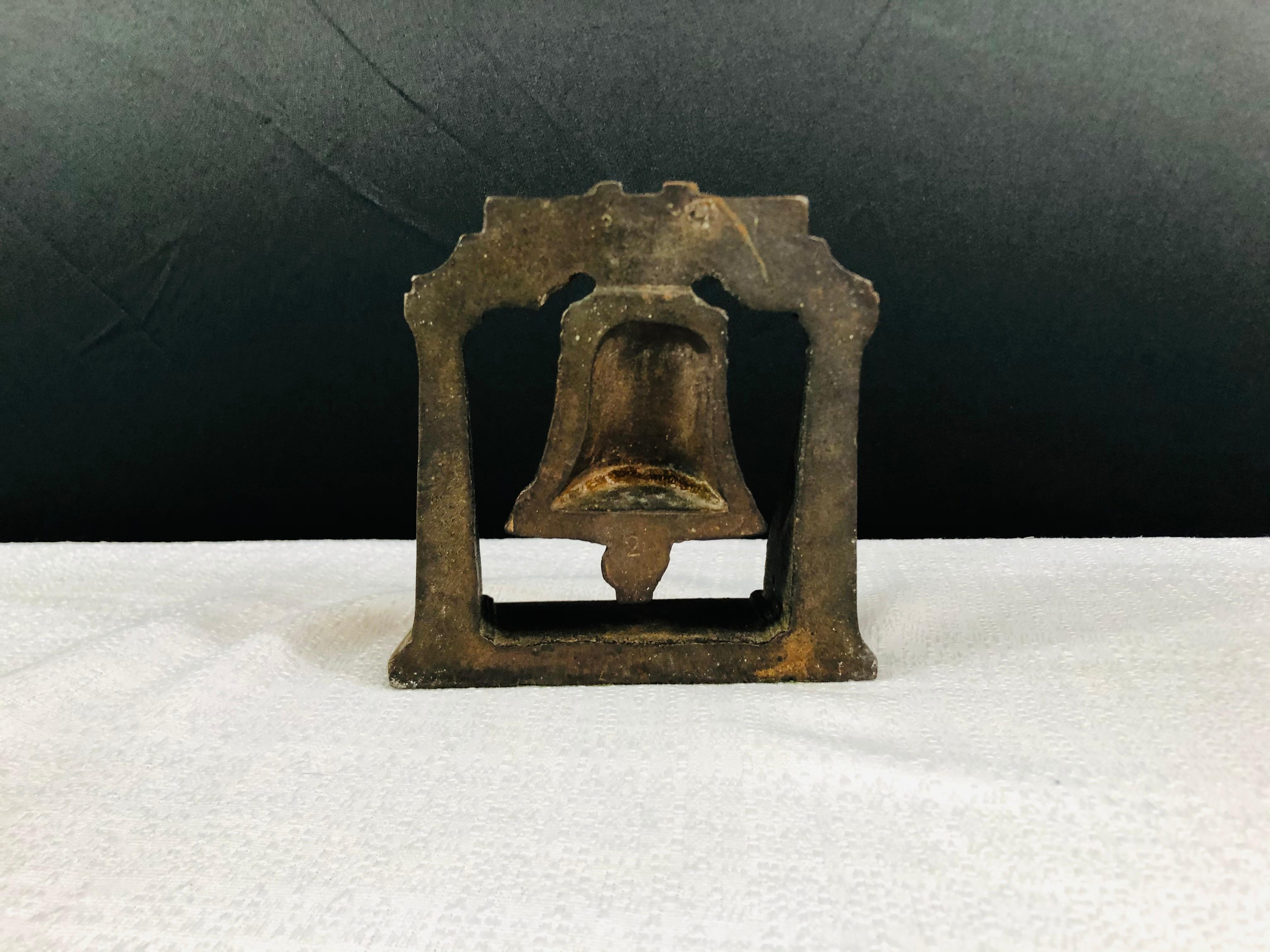 Antique Decorative Cast Bronze Mission Bell Sculpture, a Pair For Sale 2