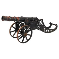 Antique Decorative Cast Iron Cannon Early 20th Century