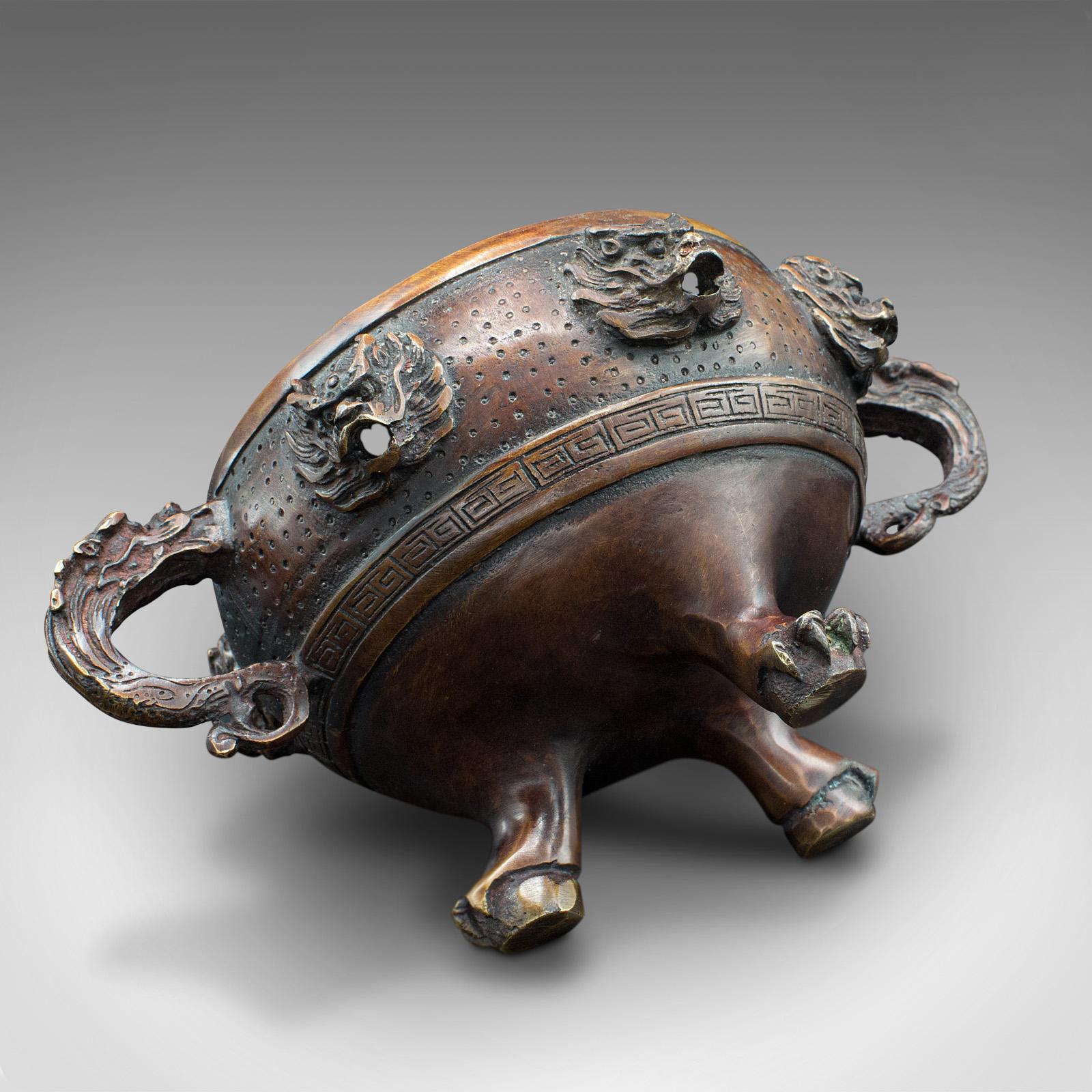 Antique Decorative Censer, Chinese, Bronze, Incense Burner, Dragon, Victorian 8