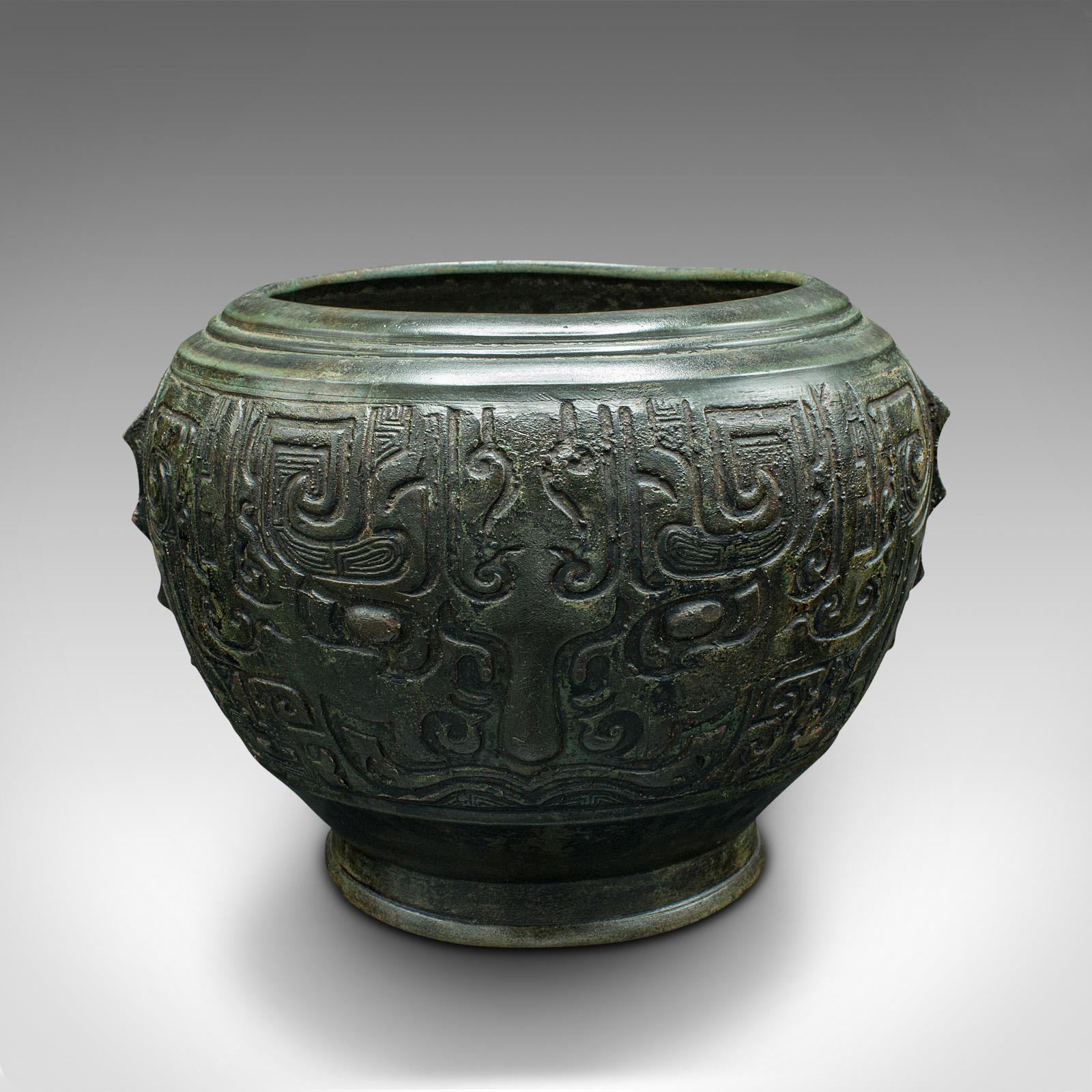 19th Century Antique Decorative Censer, Japanese, Bronze, Incense, Jardiniere Pot, Victorian