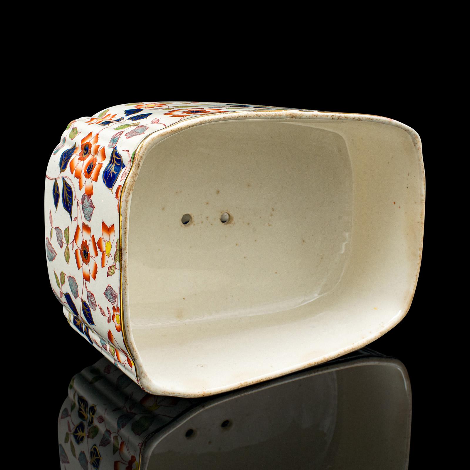 Porte-fromage décoratif anglais ancien, céramique, plat à beurre victorien, 1900 en vente 1