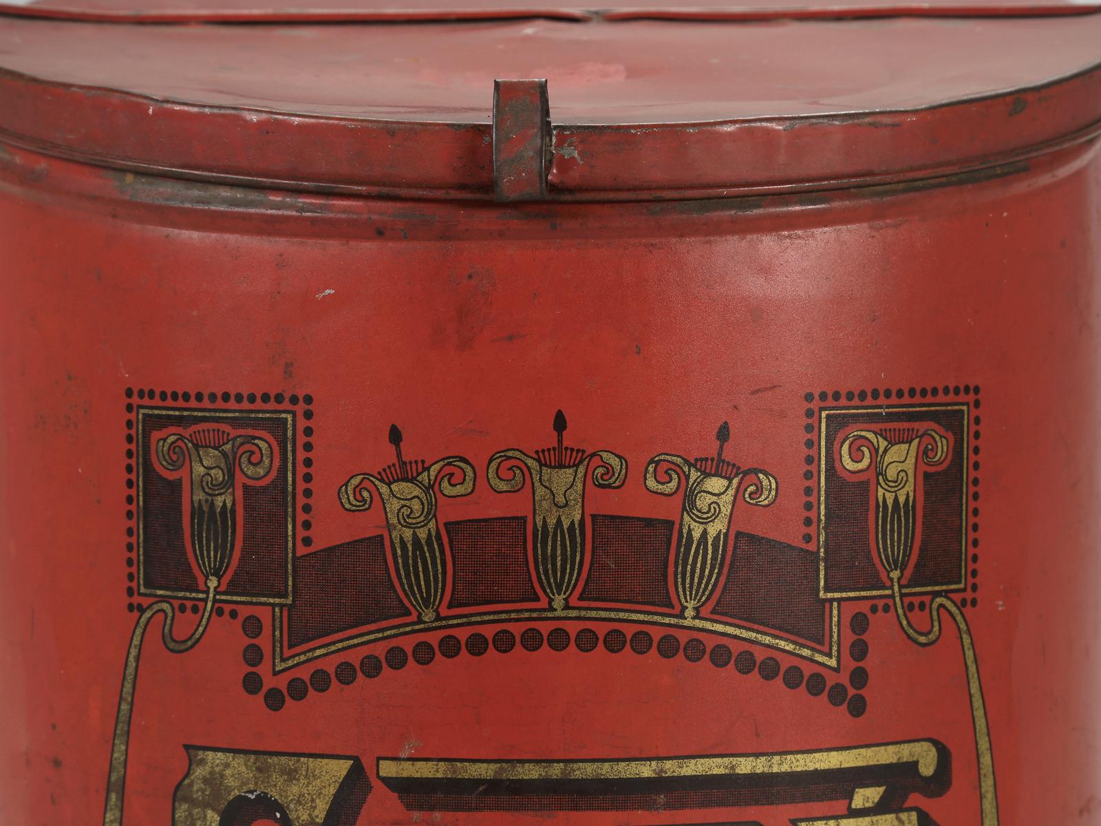 Antique Decorative Coffee Bean Dispenser in Original Paint In Good Condition In Chicago, IL