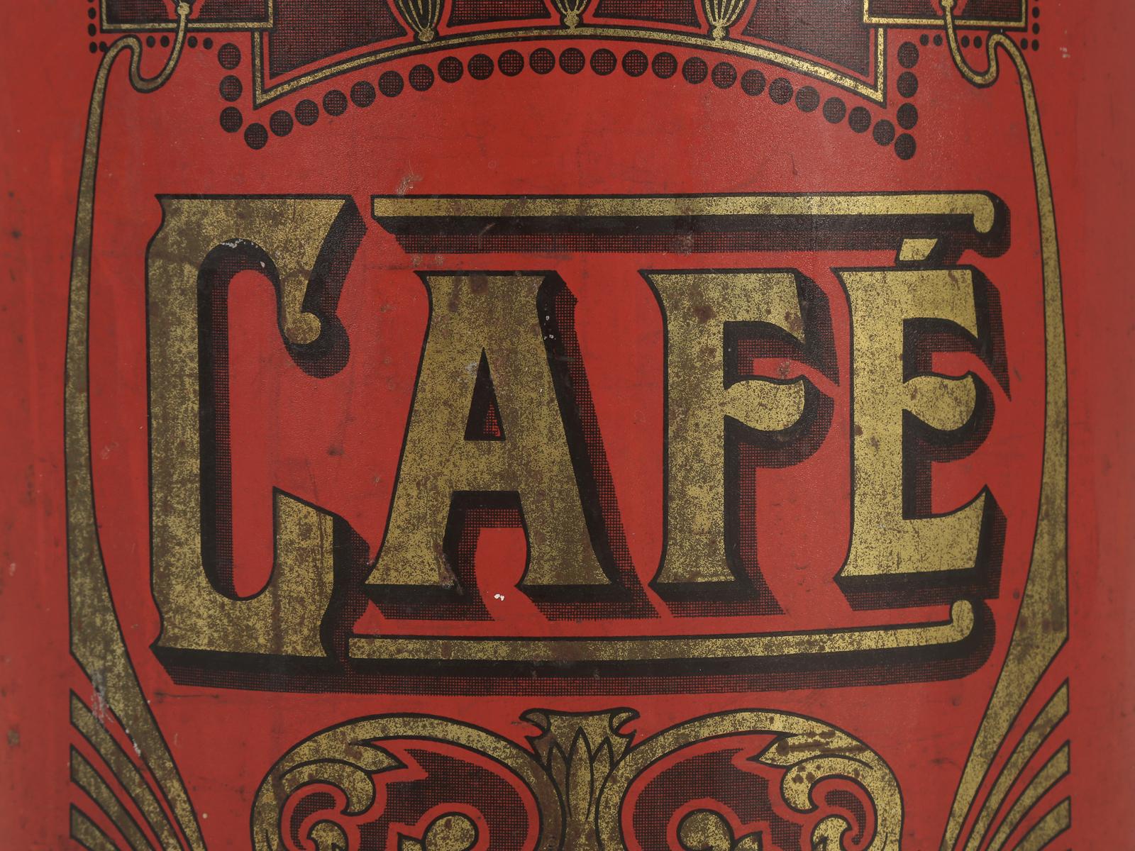 Metal Antique Decorative Coffee Bean Dispenser in Original Paint