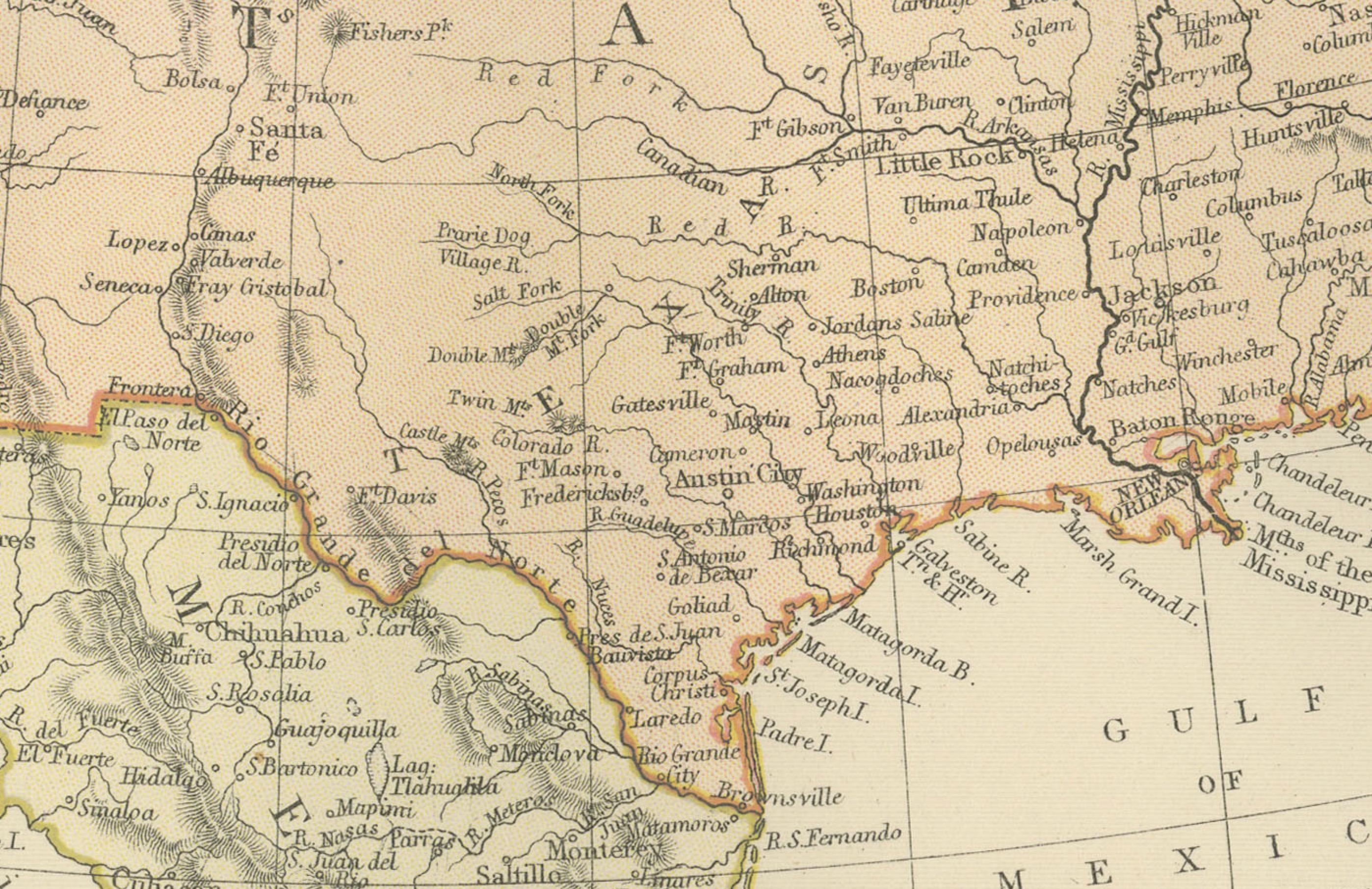 Cette carte ancienne originale de l'Amérique du Nord est tirée de l'Atlas Blackie & Son publié en 1882. Voici quelques points d'intérêt concernant cette carte :

1. **Frontières politiques** : La carte montre probablement les frontières politiques