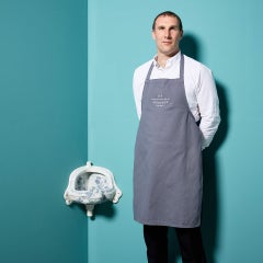 Antique Victorian Corner Urinal with Floral Pattern