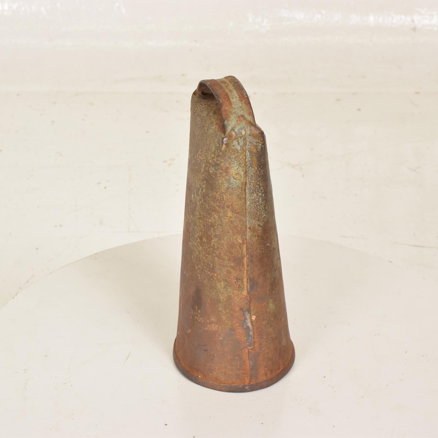 Mid-20th Century Antique Decorative Cow Bell, Metal and Wood