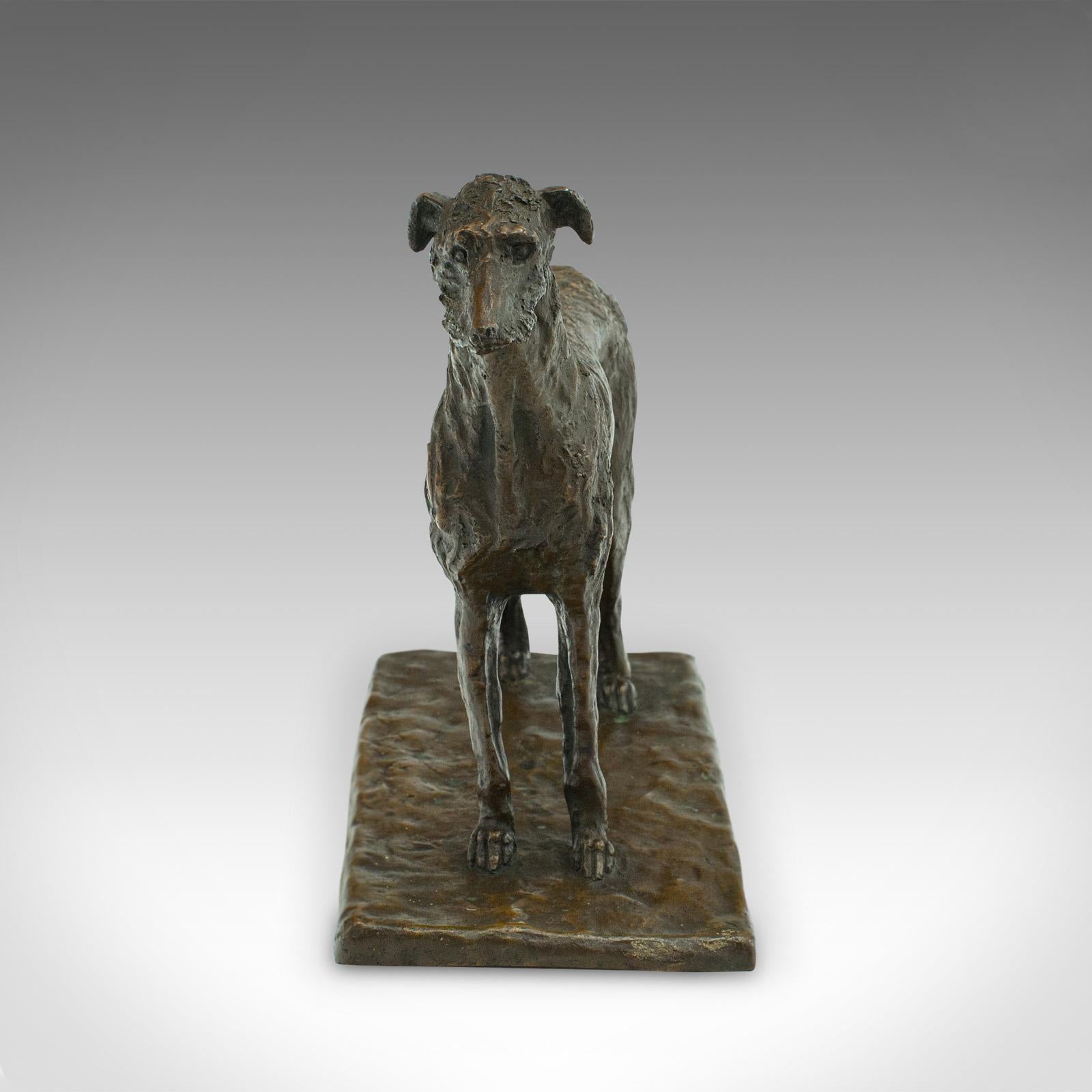 Late Victorian Antique Decorative Dog Figure, Austrian, Bronze Viennese Borzoi Hound, Victorian For Sale