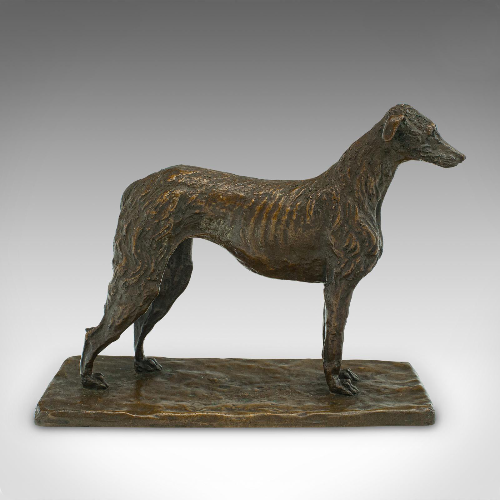 19th Century Antique Decorative Dog Figure, Austrian, Bronze Viennese Borzoi Hound, Victorian For Sale