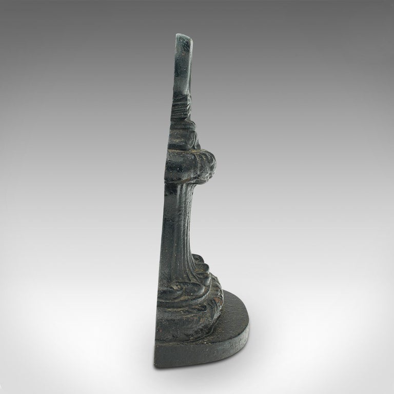 Antique Decorative Doorstop, English Cast Iron, Art Nouveau Door Keep