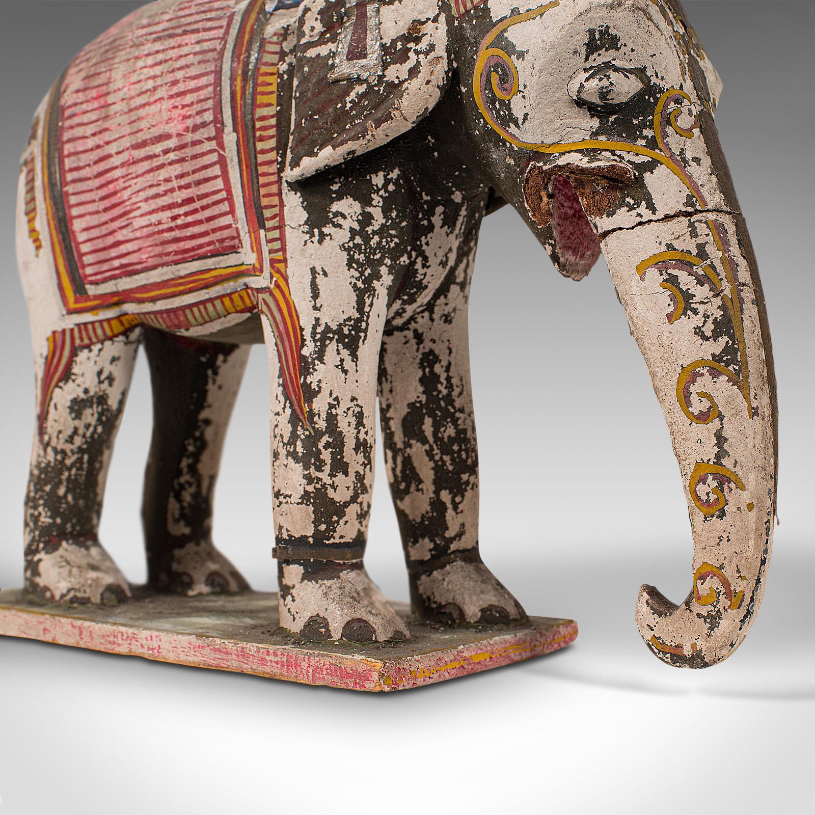 Antique Decorative Elephant and Rider, Indian, Hand Painted, Figure, Victorian For Sale 6