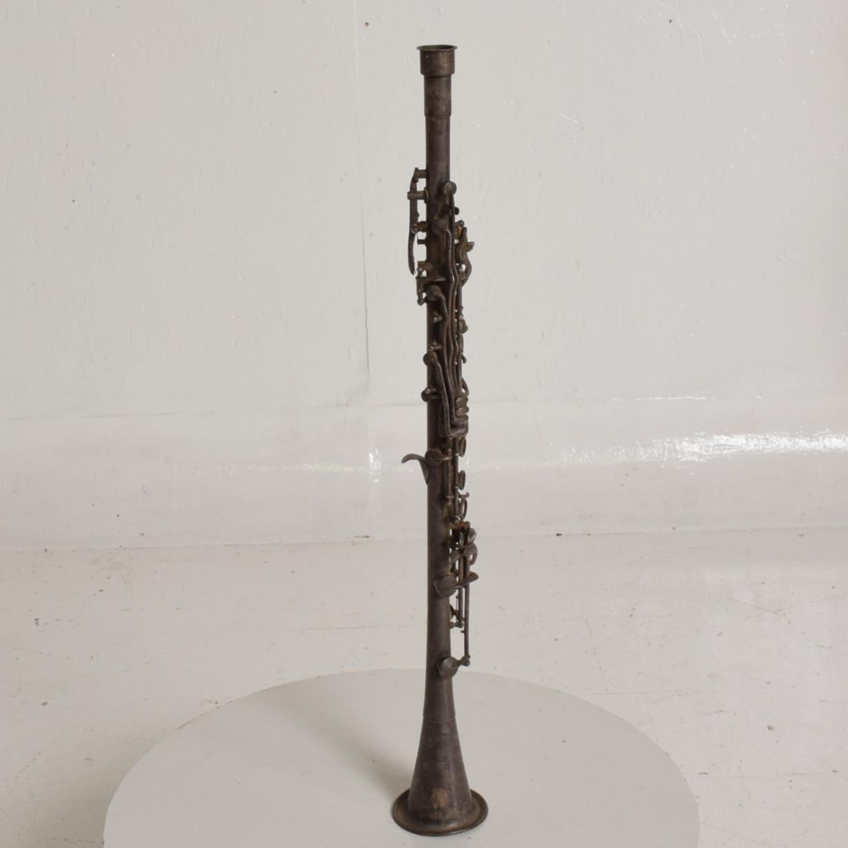 For your consideration, an antique decorative European Clarinet Oboe sterling silver plated. Stamped: 