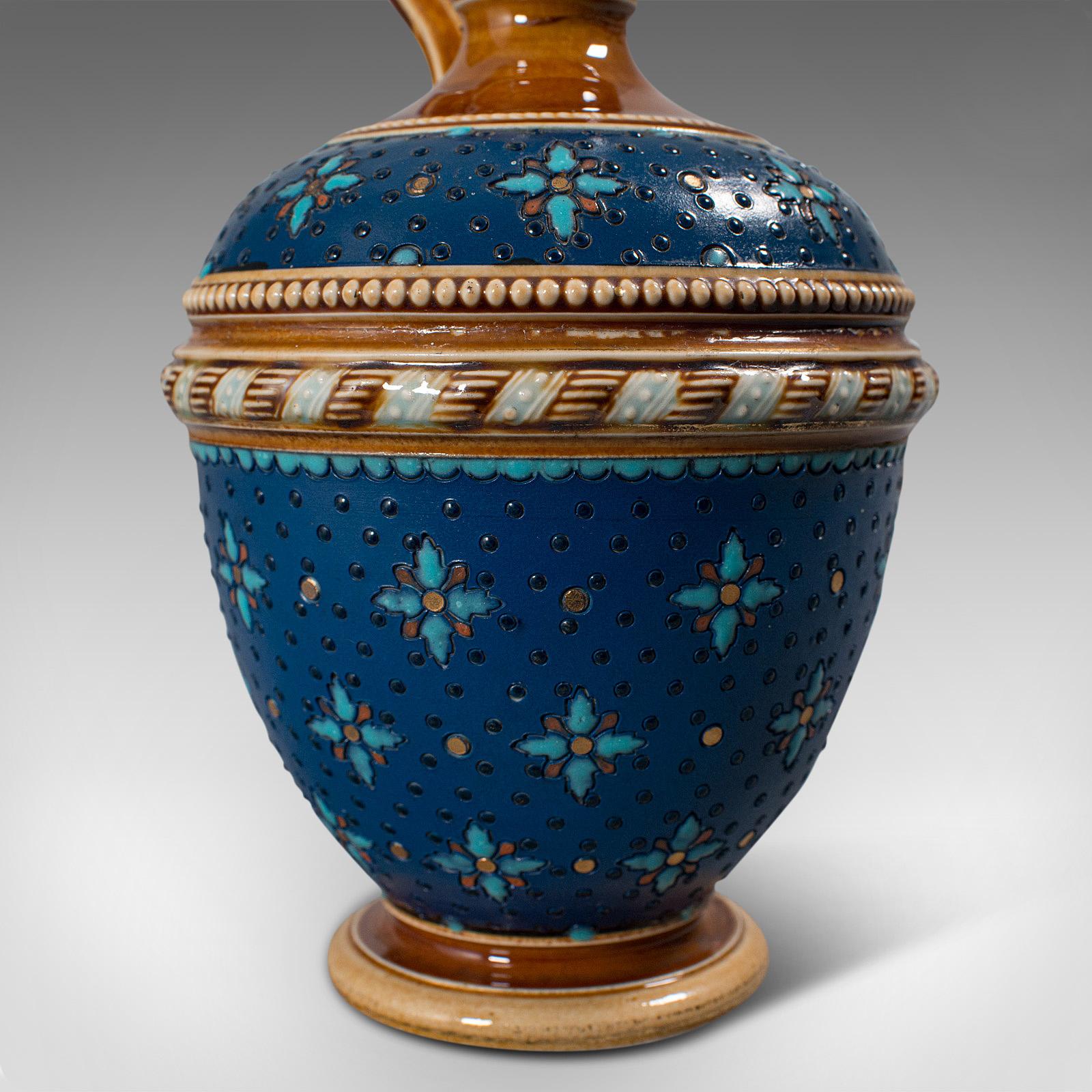 Antique Decorative Ewer, German, Ceramic, Serving Flask, Liqueur Bottle 7
