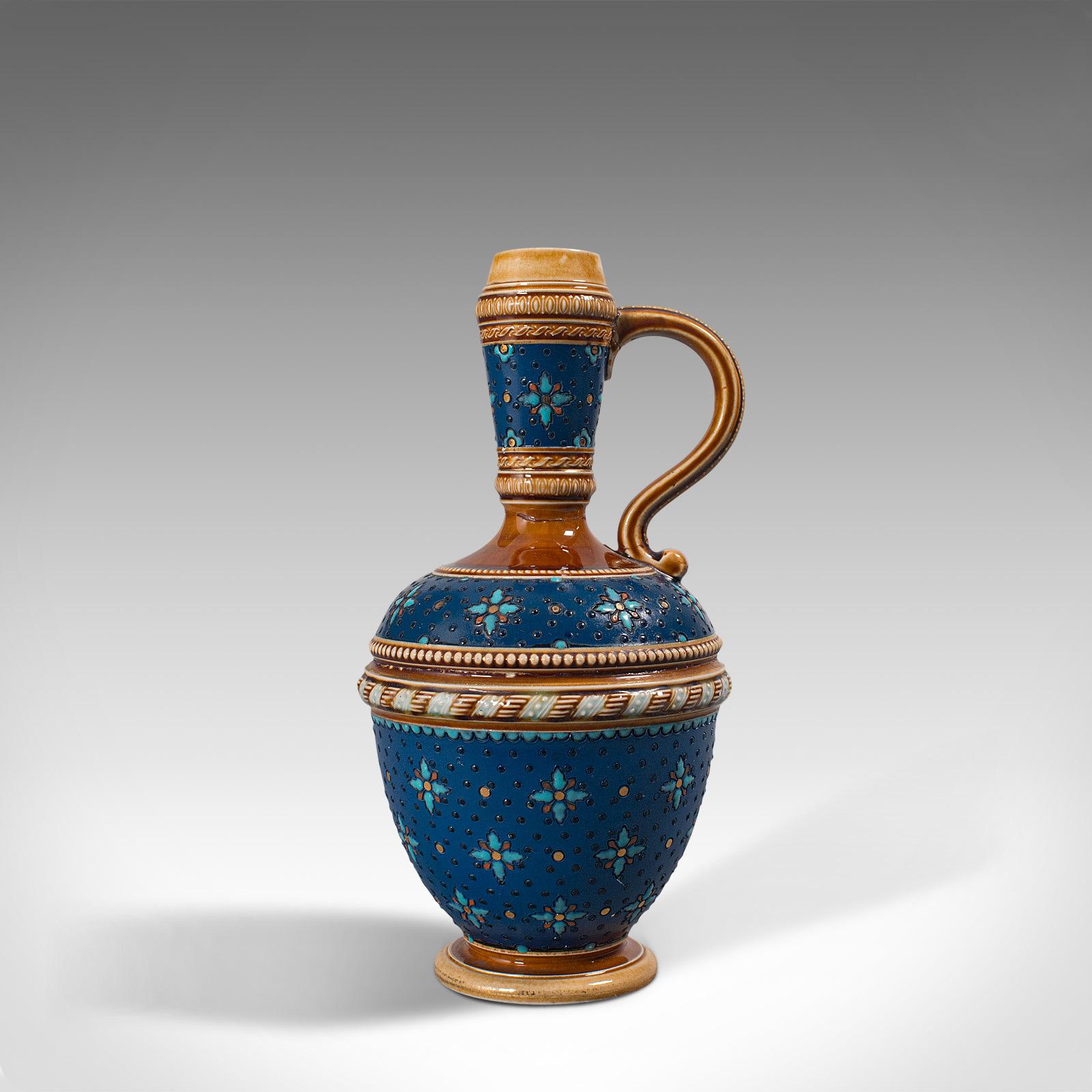Antique Decorative Ewer, German, Ceramic, Serving Flask, Liqueur Bottle 1