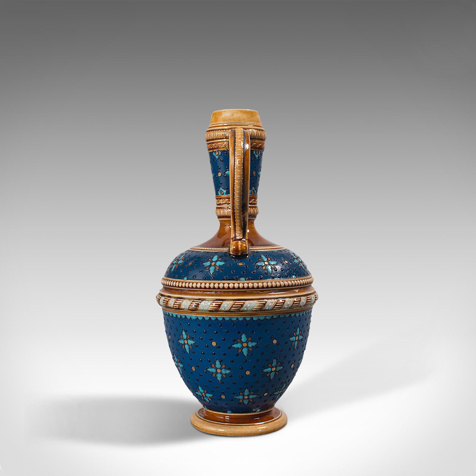 Antique Decorative Ewer, German, Ceramic, Serving Flask, Liqueur Bottle 2