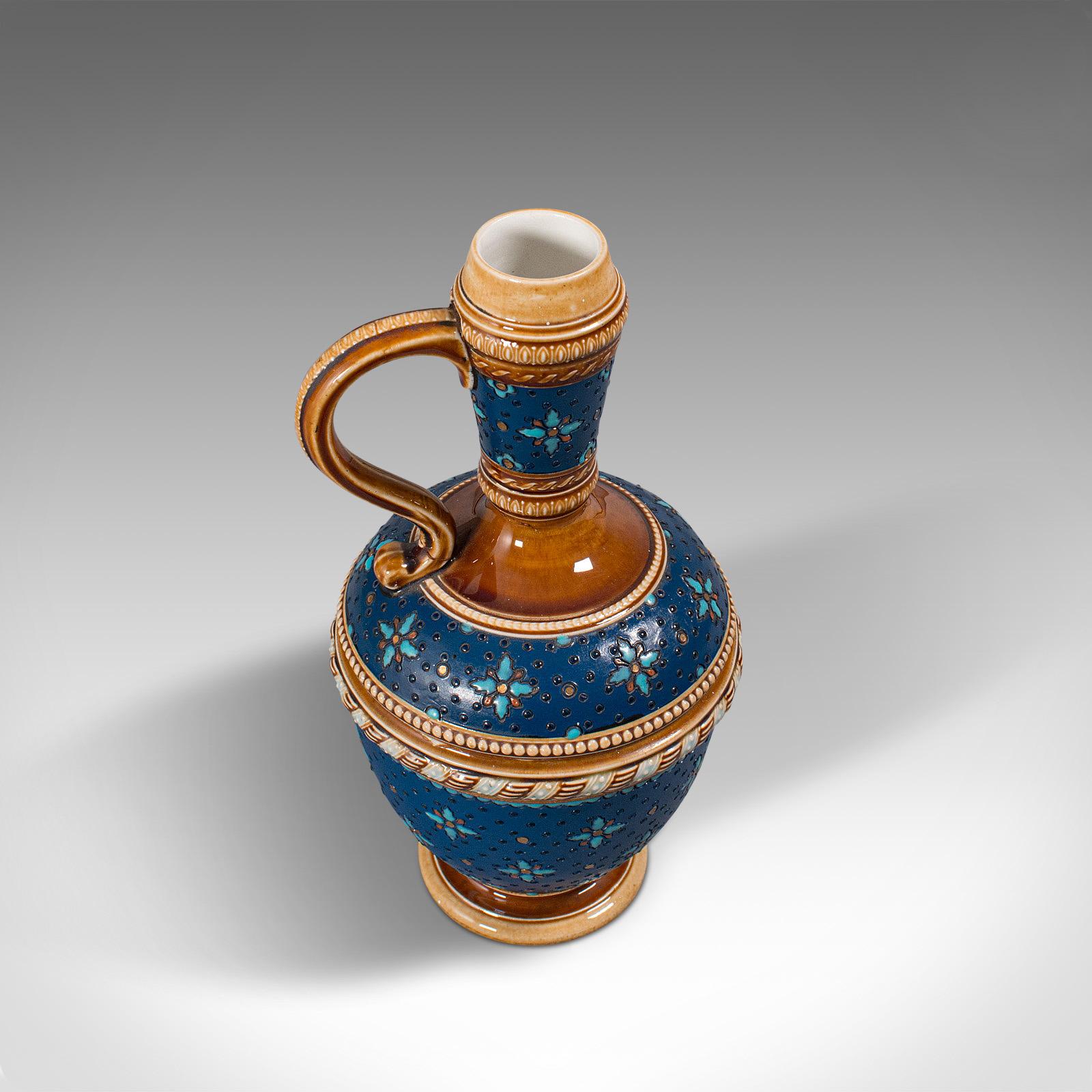 Antique Decorative Ewer, German, Ceramic, Serving Flask, Liqueur Bottle 3