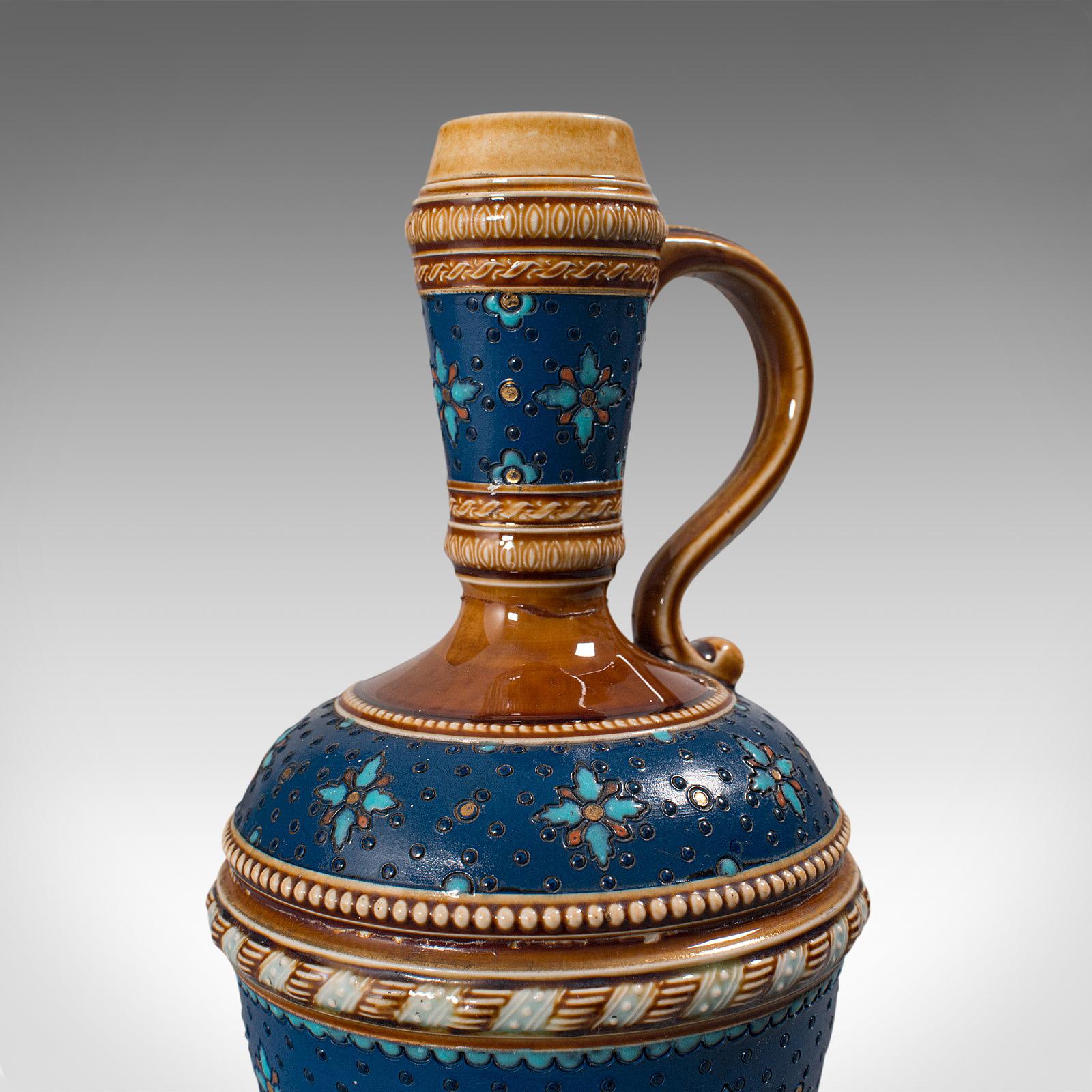 Antique Decorative Ewer, German, Ceramic, Serving Flask, Liqueur Bottle 5