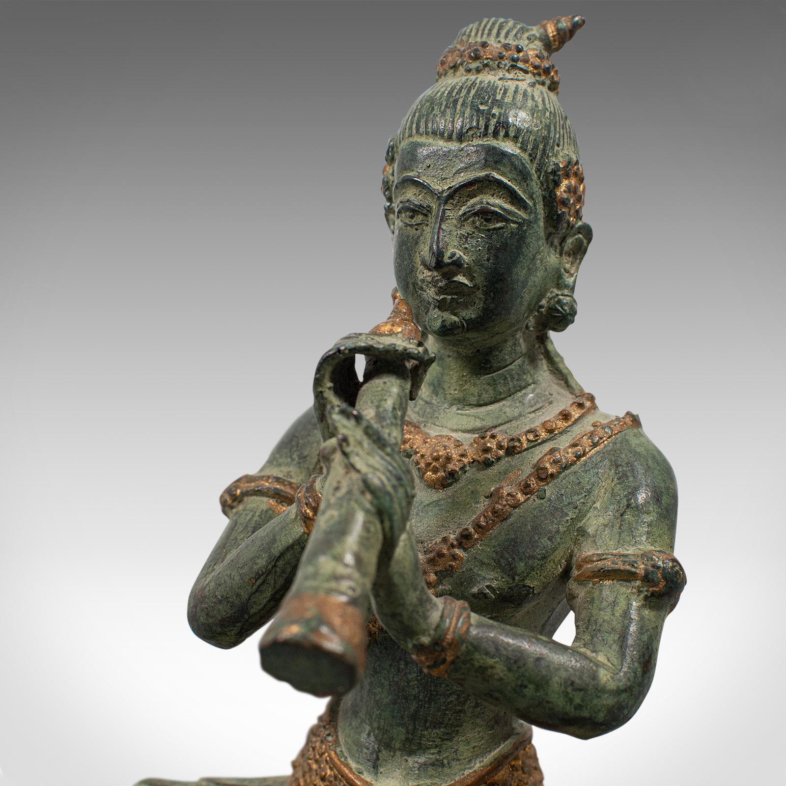 Antique Decorative Figure, Oriental, Bronze, Statue, Study, Musician, circa 1900 For Sale 6