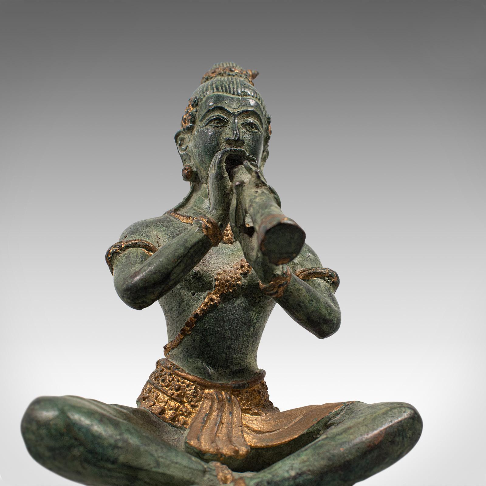 Antique Decorative Figure, Oriental, Bronze, Statue, Study, Musician, circa 1900 For Sale 7