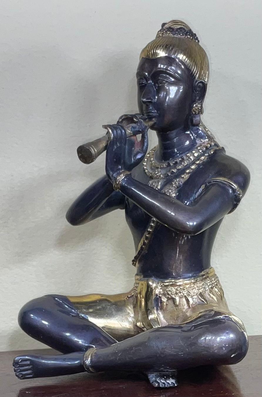 Antike dekorative Figur, orientalisch, Bronze, Statue, Studie, Musiker, um 1900 im Angebot 5