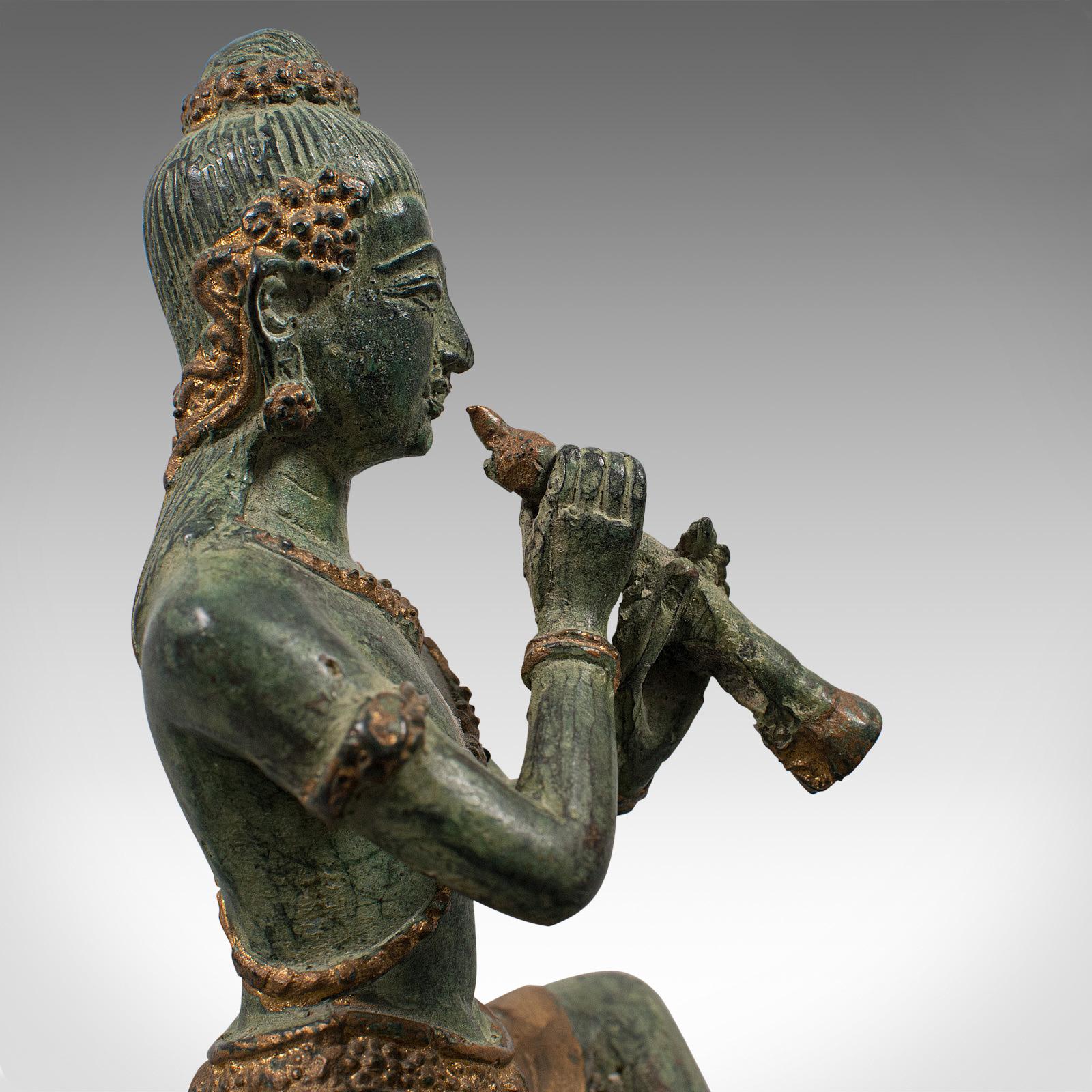Antique Decorative Figure, Oriental, Bronze, Statue, Study, Musician, circa 1900 For Sale 8