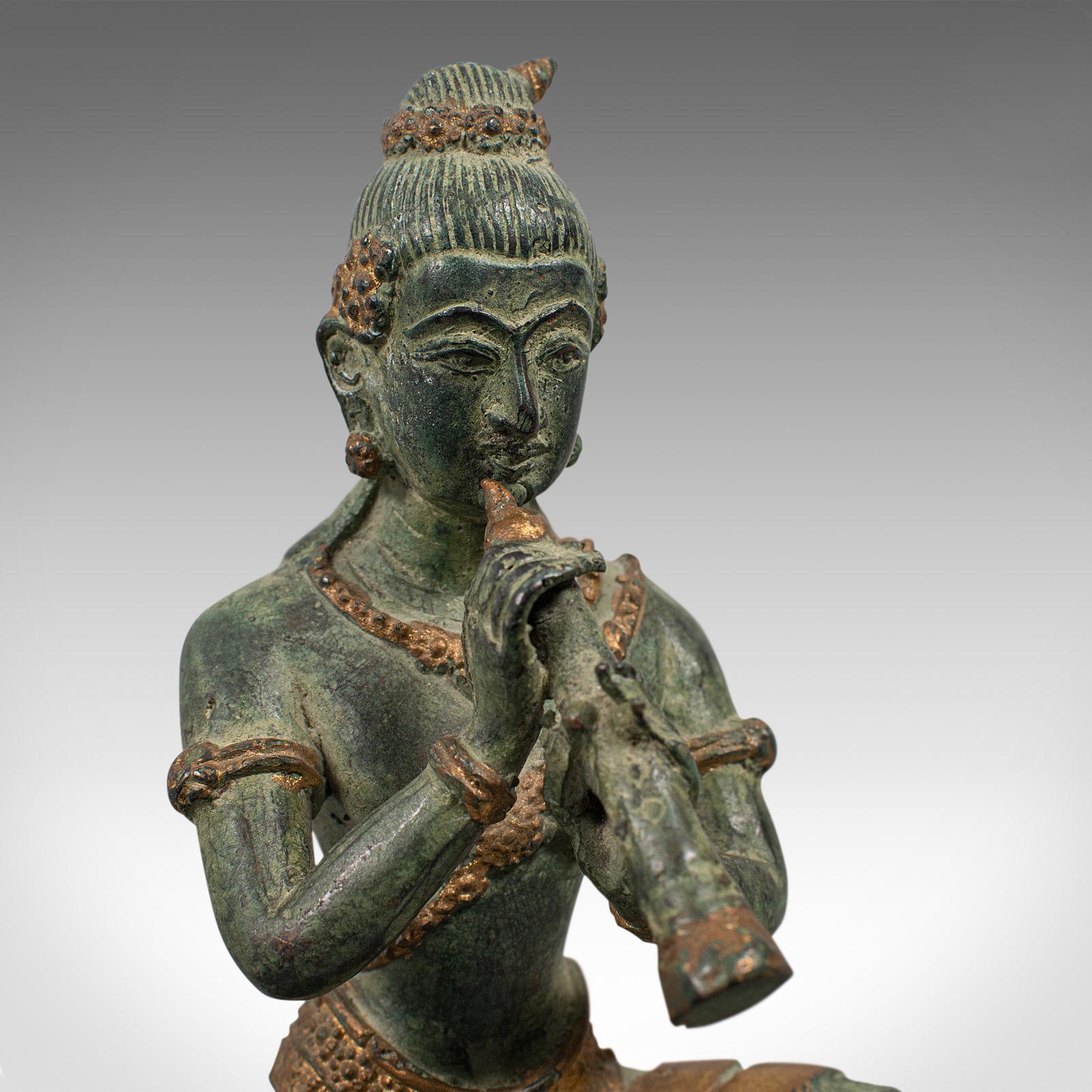Antique Decorative Figure, Oriental, Bronze, Statue, Study, Musician, circa 1900 For Sale 5